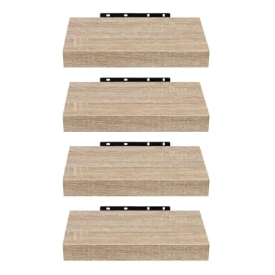 Imagen de EUGAD Estantería Pared Madera Negro Estante Flotante Juego de 4 para Colgar Libro CD en Cocina Salon Dormitorio 25cm 01121QJ