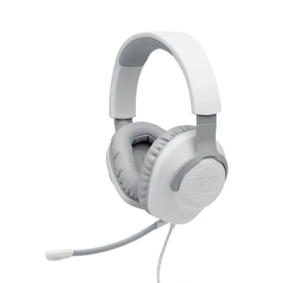 Imagen de Auriculares gaming JBL Quantum 100, De diadema, Con cable, Multiplataforma, Micrófono extraíble, Blanco