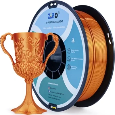 Imagen de ZIRO Seda Filamento PLA 1.75mm, Impresora 3D 1.75mm 1kg (2.2 lbs) / Bobina, Precisión Dimensional +/ 0.03mm, Cobre Rojo
