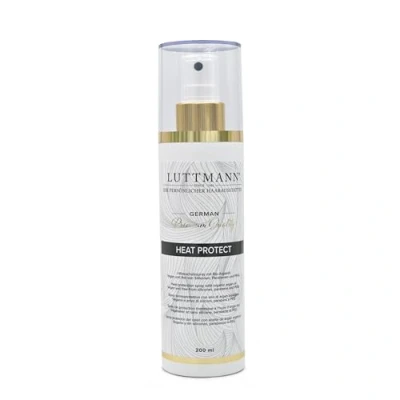 Imagen de LUTTMANN® Heat Protect Spray 200 ml protector de calor con bio Aceite argán para extensiones, pelucas, postizos y cabello propio, fabricado en Alemania