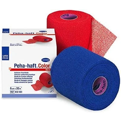 Imagen de Hartmann 9324742 Peha Haft Color cohesivo Elástico Vendaje, libre de látex, Azul, 20M L X 8CM W