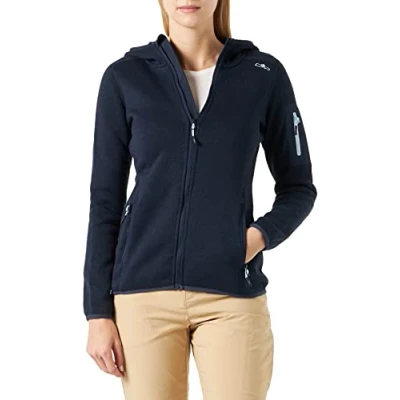Imagen de CMP Chaqueta de mujer Knit Tech con capucha fija, B.Azul Cristal Azul, XS