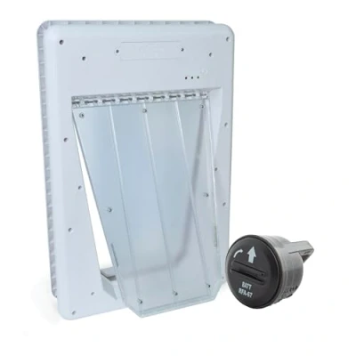 Imagen de PetSafe SmartDoor Puerta Electrónica para Perros, Grande, Entrada Selectiva con 3 Opciones de Acceso SmartKey: Cerrado, Abierto o Automático, Programa hasta 5 Ahorro Energía