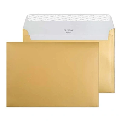 Imagen de Creative Shine C5 162 x 229 mm Wallet Peel and Seal Envelope Metallic Gold (Pack of 500)