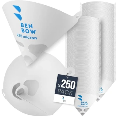 Imagen de BenBow Filtro de Pintura 280µ x 250 Unidades Papel desechable con Malla Nylon para filtrar Pinturas y Barnices impurezas