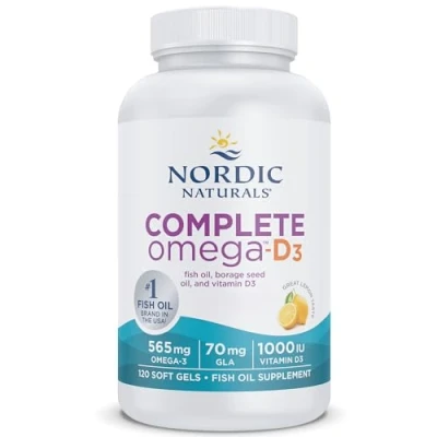 Imagen de Nordic Naturals, Complete Omega D3, 565mg, con 6, 9 y Vitamina Dosis Alta, Sabor Limón, 120 Cápsulas blandas, Testado en Laboratorio, Sin Soja, Gluten, No GMO
