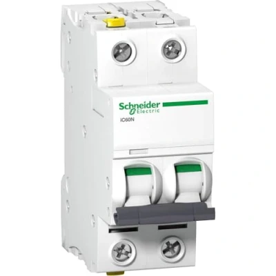 Imagen de Schneider a9 F03210 Disyuntor ic60 N, 2P, 10 A, B charakteristik
