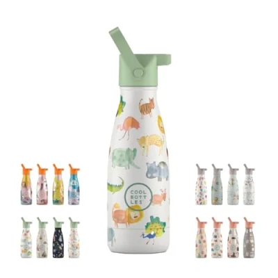 Imagen de Botella Térmica Infantil 260 ml African Safari de Agua Acero Inoxidable Bebidas Fías 36 Horas y Calientes 18 Acabado con Pintura en Relieve Sin BPA Cool Bottles
