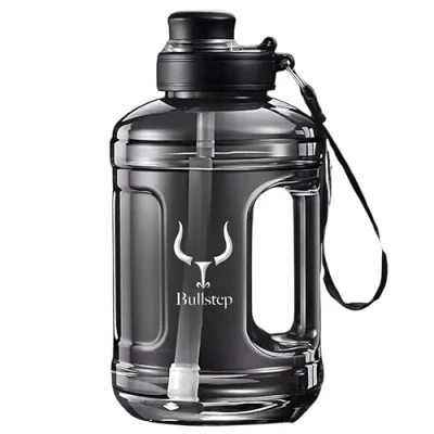 Imagen de Bullstep Botella Agua gimnasio sin BPA y BPS Gym 1,5 Litros Antigoteo Deporte Ultra Resistente Water Bottle Cantimplora Versatil