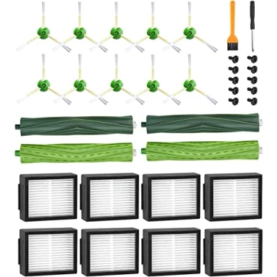 Imagen de Accesorios de Recambios Compatibles con iRobot Roomba E I J Series,E5 E6 i7 i7+ i3 i3+ i4 i4+ i6 i6+ j7, Kit Repuestos para Aspiradora,4 Cepillos Goma,8 Filtro,10 Cepillo Lateral