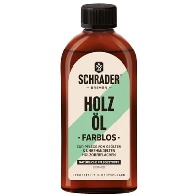 Imagen de Schrader aceite para muebles incoloro, de cuidado madera y superficies madera, 250 ml, fabricado en Alemania