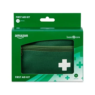 Imagen de Amazon Basic Care Kit de primeros auxilios, Verde, 56 unidades