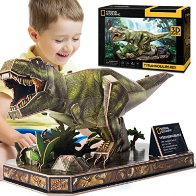 Imagen de CubicFun Puzzle 3D Dinosaurios Juguetes para Niños 8 9 10 12 años Tirano saurio Rex Maquetas Montar, National Geographic Regalo 8+