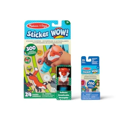 Imagen de Melissa &amp; Doug Sticker Wow Paquete de Zorro: Cuaderno Actividades 24 páginas, estampador, 500 Pegatinas, Juguete antiestrés Manualidades con Personaje Coleccionable, Multicolor (50280)