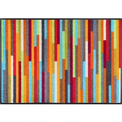 Imagen de Wash+Dry Mikado Stripes Nature Felpudo, Poliamida, Multicolor, 60x140cm