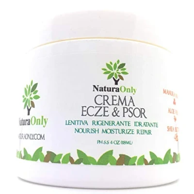 Imagen de Crema para eccema y psoriasis Natura Only, pieles secas e irritadas, alivio de picazón, dermatitis, rosácea culebrilla (fuego San Antonio).