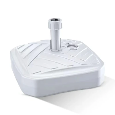 Imagen de GARDENIX Base de Sombrilla Cuadrado Blanco plástico rellenable con Arena, Agua, Grava para jardín, Playa, terraza, sombrilla, Soporte