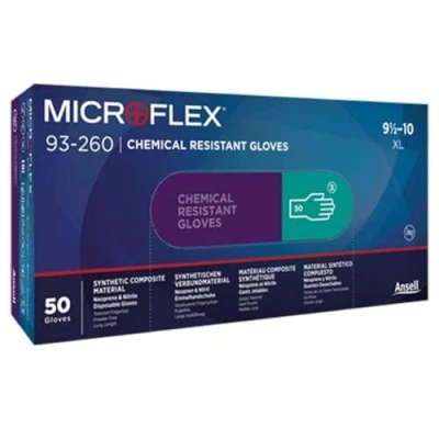 Imagen de Microflex 93260100 93 260 Guantes desechables de triple capa neopreno y nitrilo, tamaño grande 7,8 mil.