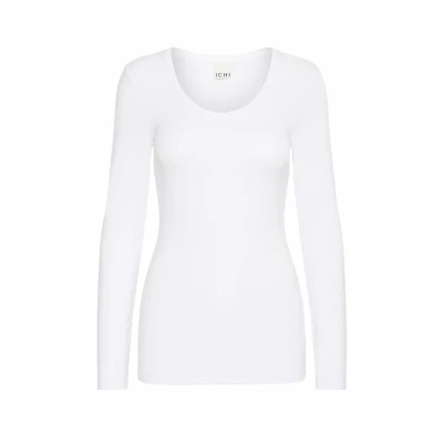 Imagen de ICHI Camiseta de manga larga, Mujer, Talla: Small, White