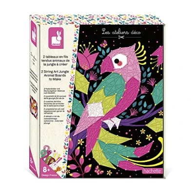 Imagen de Janod Estuche Hilos Tensados Animales de la Selva Les Ateliers Déco Actividades Creativas Arte y Manualidades Dos Cuadros Motricidad Concentración A partir 8 Años, J07970