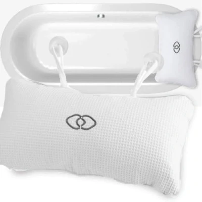 Imagen de Almohada de baño, SPA Antideslizante para bañera Cojín baño con ventosas, Ayuda a sostener el Cuello la Cabeza Toda