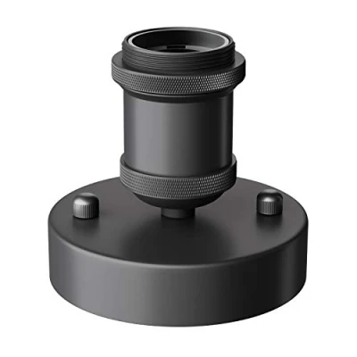 Imagen de ledscom.de Plafón/portalámpara RETRA, negro mate, 1x E27 máx. 60W, lámpara decorativa, aplique, pasillo, vestíbulo, antiguo, aspecto industrial, tendencia,