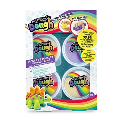 Imagen de Canal Toys Antibacterial Dough Juego de 4 botes Arcilla modelar antibacteriana, Color surtido (SND 001)