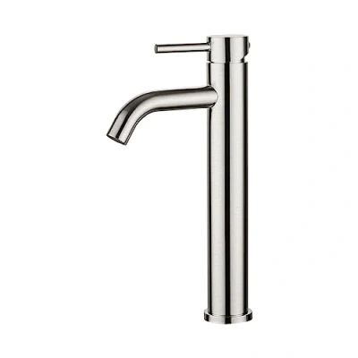 Imagen de Ibergrif, M11203A Grifo de Baño Clásico, Mezclador Monomando Lavabo, Lavabo para Agua Fría y Caliente, Acero Inoxidable Cepillado