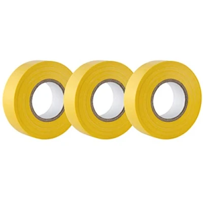 Imagen de GTSE Cinta aislante amarillo de 19 mm x 20 m para instalaciones eléctricas Autoadhesiva y resistente proteger, agrupar reparar cables 3 Rollos