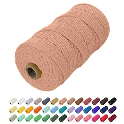Imagen de Uiopa Hilo Macrame 2mm x 200m, Cuerda de Algodon Natural Cordel, Manualidades para DIY Pared, Cortina, Colgar Plantas, Decoracion Dormitorio (Rojo ladrillo)