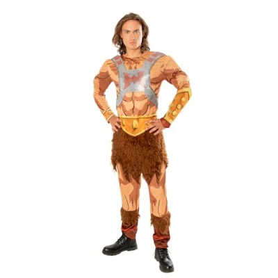 Imagen de Rubies Disfraz He Man Deluxe para adulto, Jumpsuit con pecho musculoso impreso digitalmente, Oficial Masters Of The Universe Carnaval, Hallowee, Navidad y cumpleaños