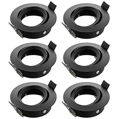 Imagen de SEBSON® 6x Foco Empotrable Techo Orientable incl. GU10 casquillo (LED/Halógeno) Orificio de Montaje ø75mm, ø84x25mm, Redondo, Aluminio Negro