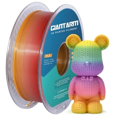Imagen de Filamento PLA 1.75mm, GIANTARM para impresión 3D, 1kg 1 Spool，arcoíris de color