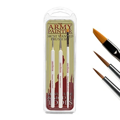 Imagen de The Army Painter Most Wanted Brush Set, 3 Pinceles Pintura Acrilica Manualidades para Warhammer 40k Y Dungeons and Dragons Miniaturas. El Miniaturas Esta 1 Detail, Regiment Drybrush