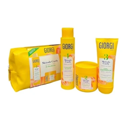 Imagen de GIORGI Line Kit de Iniciación al Método Curly en 3 Pasos Set Regalo para Rizos Espectaculares, 0% Alcohol, Siliconas, Sulfatos, Con Proteínas Vegetales y Aguacate 950 ml