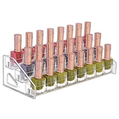 Imagen de JessLab Organizador de Esmaltes Uñas, 3 Nivel Transparente Acrílico Estante Uñas Soporte Aceites Esenciales Vitrina Cosmética Maquillaje para Encimera Tocador Baño