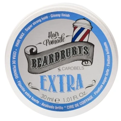 Imagen de Beardburys Extra Strong Cera para el Pelo Profesional de Fijación Muy Alta con Acabado Brillo Alto 30 ml