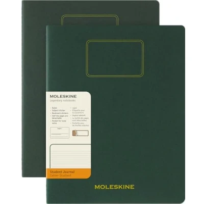 Imagen de Moleskine Student Cahier Journal, Set de 2 Cuadernos a Rayas para Notas con Páginas Desprendibles, Cubierta Cartón y Adhesivos, Color Verde Mirto, Formato XXL 21,6 x 27,9 cm