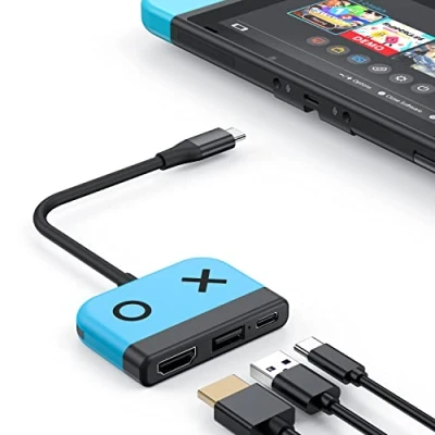 Imagen de Switch Dock para Nintendo OLED, Adaptador de TV 3en1 con HDMI 4K, Puerto USB 3.0, Tipo C 65W PD, estación Acoplamiento portátil Viaje Switch/Switch OLED