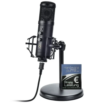 Imagen de DOCKIN® MP2000 Microfono PC para Streaming, Podcast, Voz, Gaming y Grabaciones Musicales Condensador USB con trípode Profesional Mac