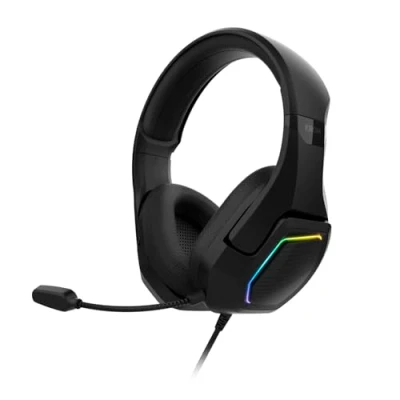 Imagen de KROM KOPA 7.1 Auriculares 50mm con Sonido Virtual, Iluminación RGB Rainbow, Control Volumen y micrófono Integrado, Diadema Ajustable Ligera, conexión USB, Negro
