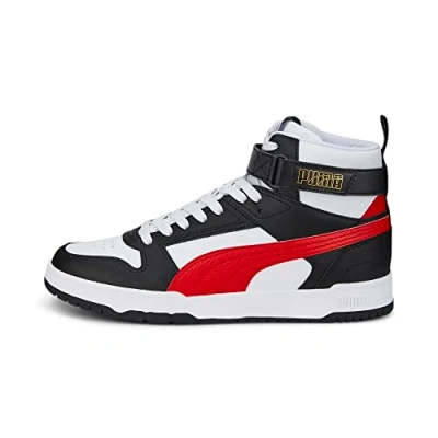 Imagen de Puma RBD GAME Unisex Zapatillas altas, Talla: 38, White/high risk red/black/team gold Piel/piel de imitación