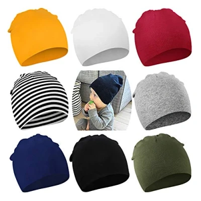 Imagen de DRESHOW 8 PCS Bebé Beanie Sombrero Recién Nacidos Niño Pequeño para Bebés Niños Gorros