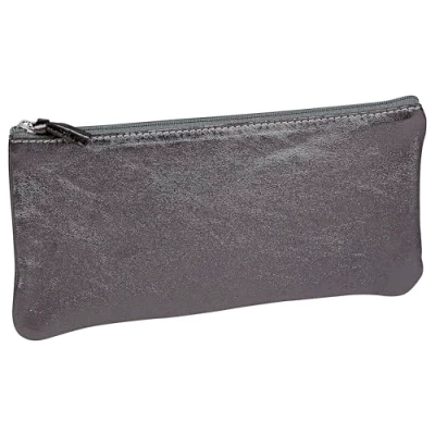 Imagen de Clairefontaine 8703C Trousse Scolaire Plate 22x11 cm en Véritable Cuir irisé Graphite
