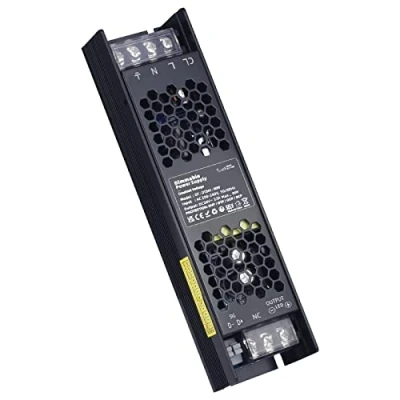 Imagen de VARICART Transformador LED 24V Regulable 60W 2.5A, IP20 Fuente Alimentacion Dimmable TRIAC y 0/1 10V, 220V a DC Driver LED, Voltaje Constante Adaptador para Baja Tensión Bombilla Tira Luz