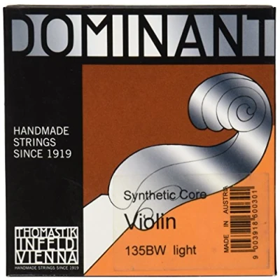 Imagen de Thomastik Cuerdas para violín Dominant alma en nylon, juego 4/4 blanda con Mi acero