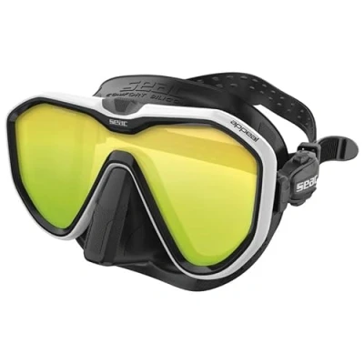 Imagen de Seac Appeal, máscara de Buceo Lente única Made in Italy con Hebilla 3D Directamente en la Falda, Negro/Azul, Standard