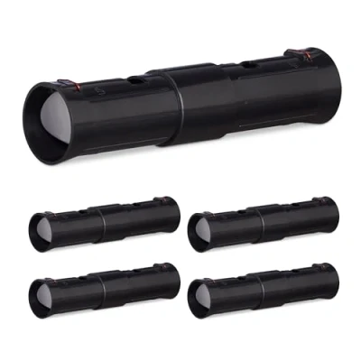 Imagen de Relaxdays Trampa para Topos, Set de 5, Atrapatopos, 2 Aberturas Control, Ajustable, No Daña a los Animales, Negro, 5 Piezas