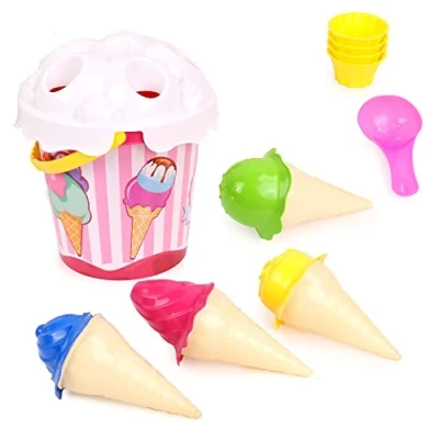 Imagen de Blue Sky Set de Playa Hielo Juego 045880 Blanco 10 Piezas Plástico Juguete Infantil al Aire Libre Arena 17 cm A Partir 18 Meses