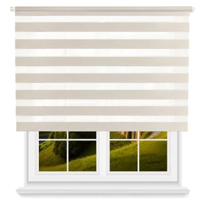 Imagen de Well Home Estor Enrollable Día/Noche Color Efecto Lino, 170 x 175cm (Ancho Largo)/Tamaño de la Tela 167 170cm